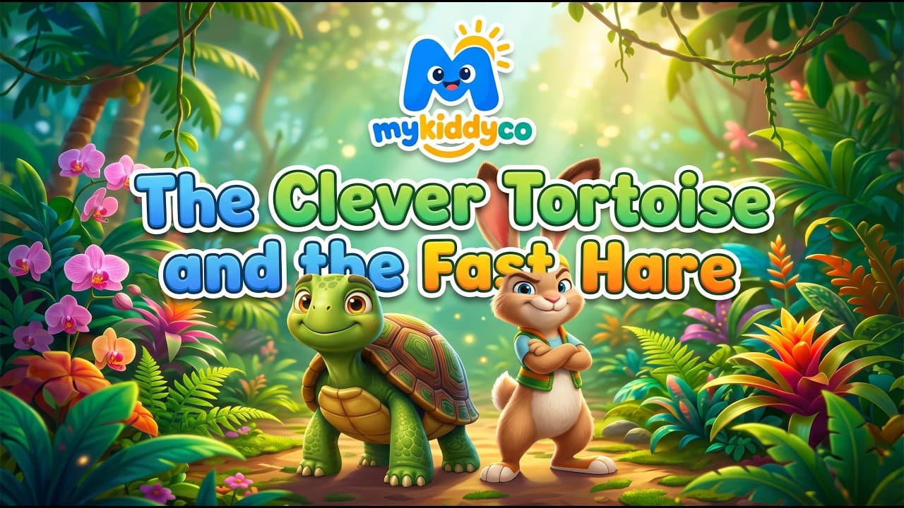 The Clever Tortoise and the Fast Hare 🐢🐇 | Animal Story for Kids | Moral Story